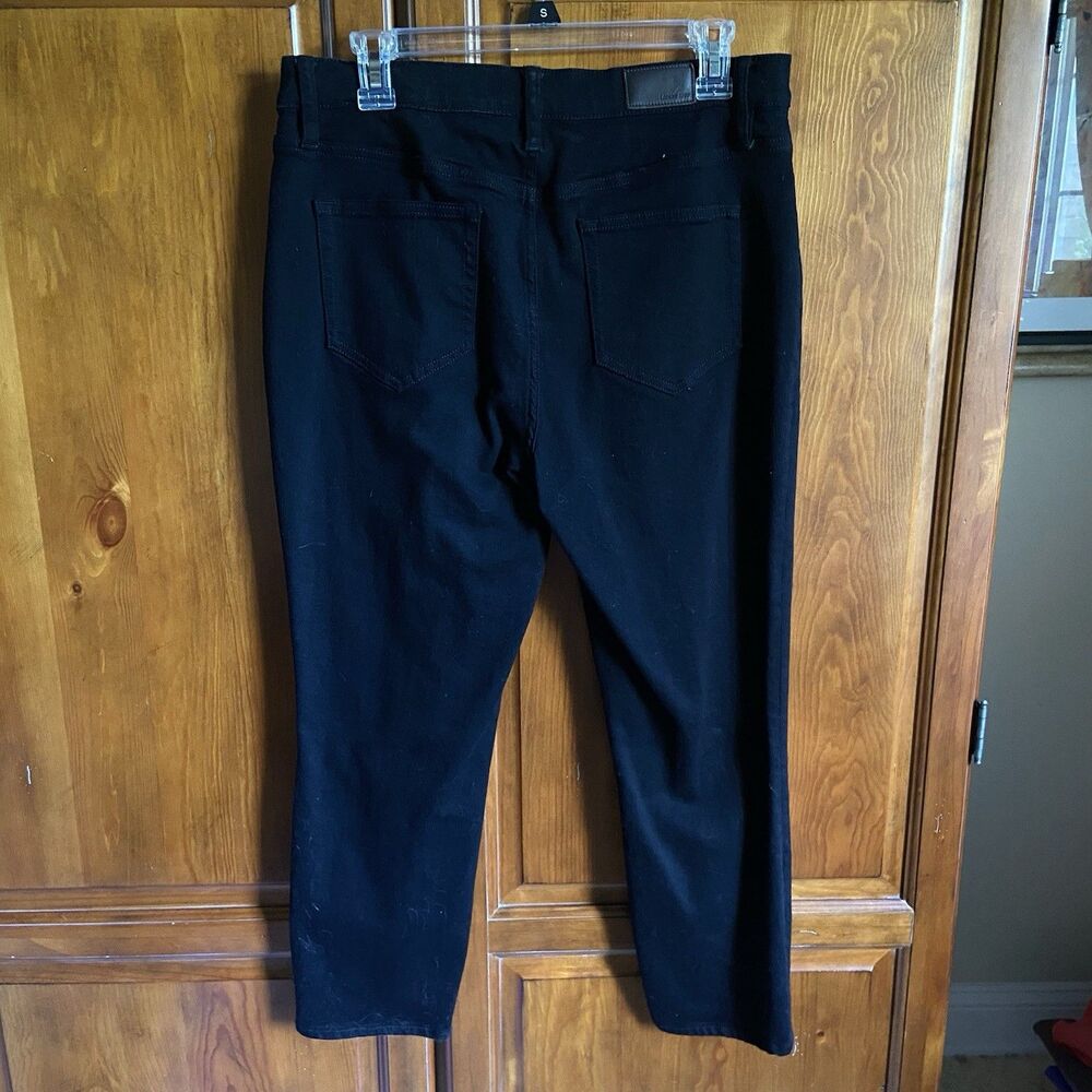 Lands End High Rise Slim Ankle Jeans 7/8 Length Size 12 Petite Black Denim - Picture 5 of 13